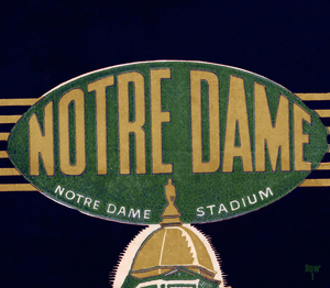 1955 Notre Dame Football Ticket Remix Art