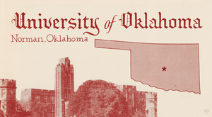1954 University of Oklahoma State Map Art