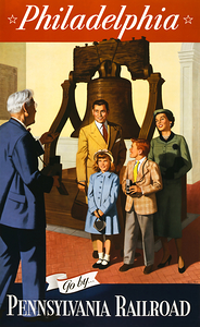 1955 philadelphia railroad train poster