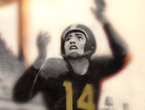 1956 Football Grab Art Metal Sign