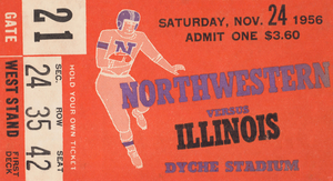 1956 Illinois vs. Northwestern Football Ticket Art