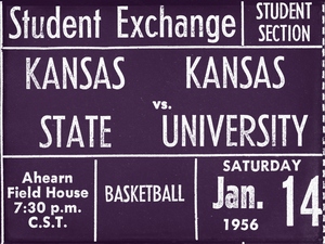 1956 Kansas State vs. Kansas Basketball Ticket Remix Art