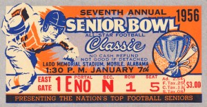 1956 Senior Bowl Ticket Stub Art