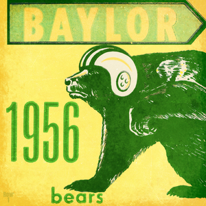 1956 Baylor Bears Ticket Stub Remix