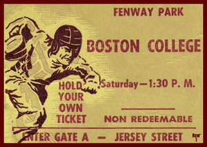 1956 Boston College Ticket Stub Remix
