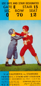 1957 Cal vs. Stanford Football Ticket Art