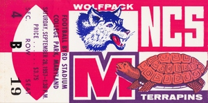 1957 Maryland vs. North Carolina State Football Ticket Art