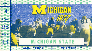 1957 Michigan State vs. Michigan Football Ticket Stub Art
