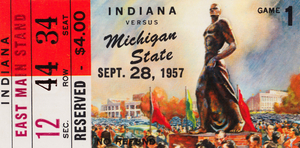1957 Indiana vs. Michigan State Football Ticket Stub Print