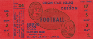 1957 Oregon State College Beavers vs. Oregon Webfoots | Row 1