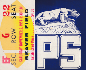 1957 Penn State Football Ticket Stub Remix Art