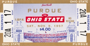 1957 Purdue vs. Ohio State Football Ticket Art