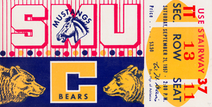 1957 SMU Mustangs vs. Cal Bears Football Ticket Print