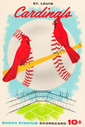 1957 st louis cardinals baseball score card wall art