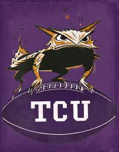 1957 TCU Vintage Football Art