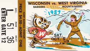 1957 Wisconsin vs. West Virginia Ticket Stub Art