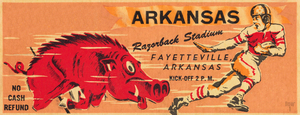 1957 Arkansas Razorbacks Ticket Stub Remix