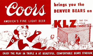 1957 Denver Bears Coors Advertisement