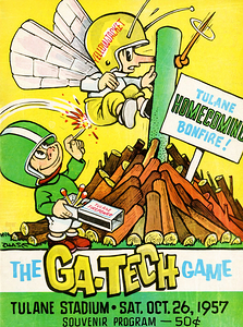 1957 Georgia Tech vs. Tulane Football Program Art