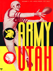 1957 Utah vs. Army Football Program Art