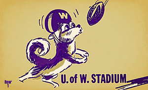 1957 Washington Husky Cartoon Art
