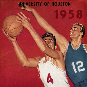 1958 Houston Cougars Vintage Basketball Art