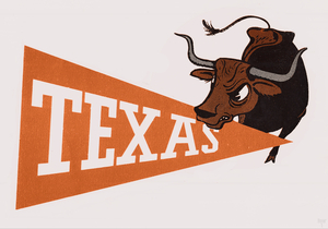 1958 Texas Longhorns Pennant Art