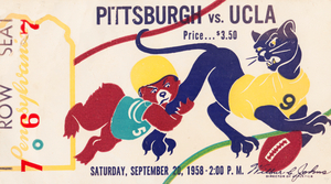 1958 Pittsburgh Panthers vs. UCLA Bruins Ticket Art