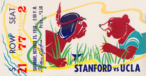 1958 UCLA Bruins vs. Stanford Indians Ticket Stub Print