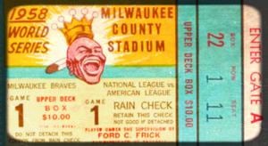 1958 World Series Ticket Stub Viewfinder Slide Art | Row 1