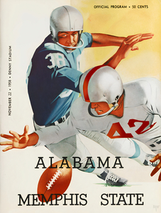 1958 Alabama Football Program Cover Art