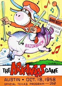 1958 Arkansas Razorbacks vs. Texas Longhorns Cover Art