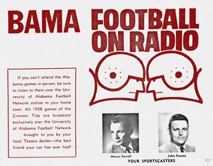 1958 Bama Football On Radio