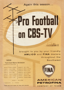 1958 CBS Television Pro Football Advertisement