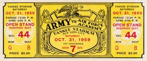 1959 Army vs. Air Force Football Ticket Art
