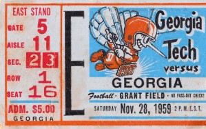 1959 Georgia vs. Georgia Tech Football Ticket Print