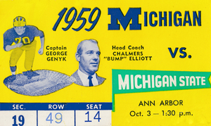 1959 Michigan State vs. Michigan Football Ticket Art
