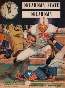 1959 Oklahoma Sooners Football Program Cover Art by Joe Little