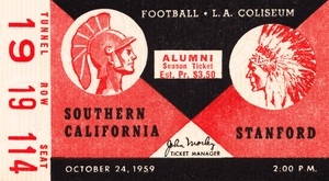 1959 USC Trojans vs. Stanford Football Ticket Canvas