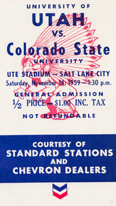 1959 Utah vs. Colorado State Football Ticket Art