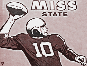 Vintage Miss State Football Art