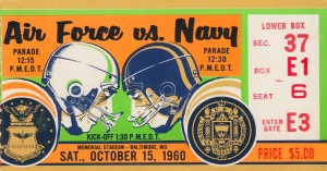 1960 Air Force vs. Navy Football Ticket Art