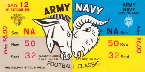 1960 Army vs. Navy Football Ticket Canvas