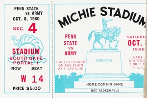 1960 Army vs. Penn State Football Ticket Canvas