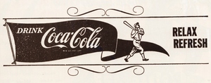 1960 Vintage Coke Baseball Ad Poster