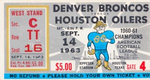 1963 Houston Oilers Ticket Stub Art