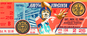 1960 Navy vs. Virginia Football Ticket Art