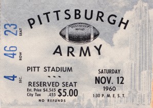 1960 pittsburgh army ticket stub wall art