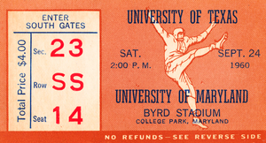 1960 Texas Longhorns at Maryland Terrapins