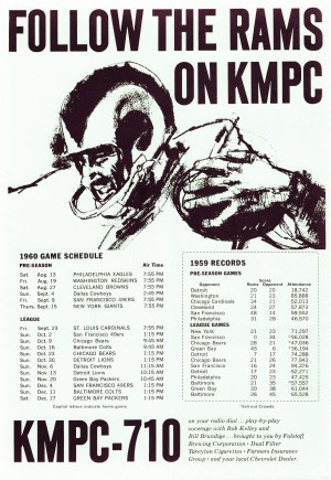 1960 vintage radio ads kmpc radio los angeles radio station follow the rams